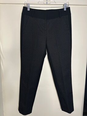 LOFT Black Ankle Slim Ponte Pants with Subtle Gold Dot Detail